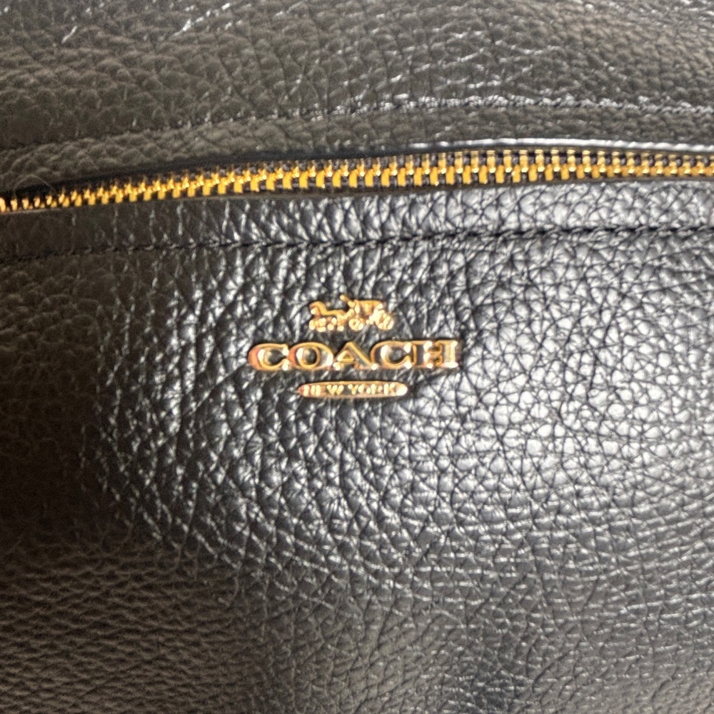 Coach New York Black Pebbled Leather Prairie Satchel Crossbody Gold Hardware - Picture 4 of 13